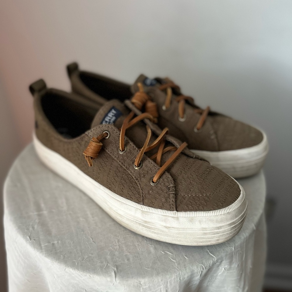 Sperry Women's Crest Boat Smocked Hemp Sneaker green size 8 - Picture 9 of 11